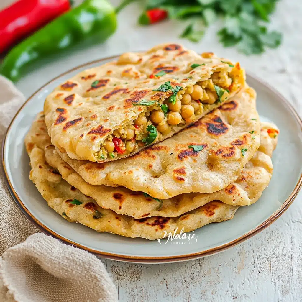 Ground Chicken Stuffed Msemen Recipe - Recipe Image