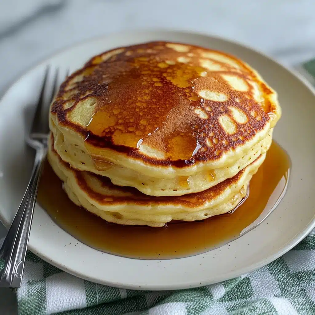 Buttermilk Pancakes with Homemade White Syrup Recipe - Recipe Image