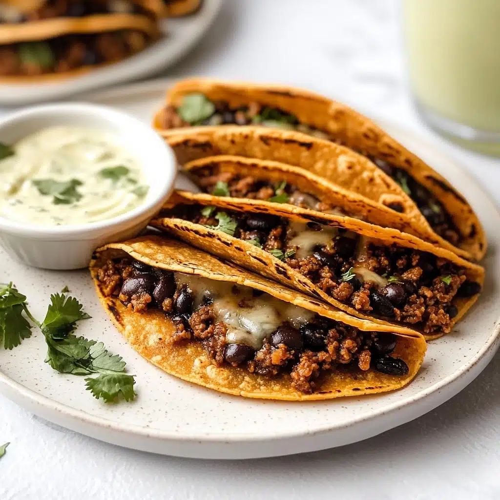 Crispy Baked Ground Turkey Tacos with Avocado Sauce Recipe - Recipe Image