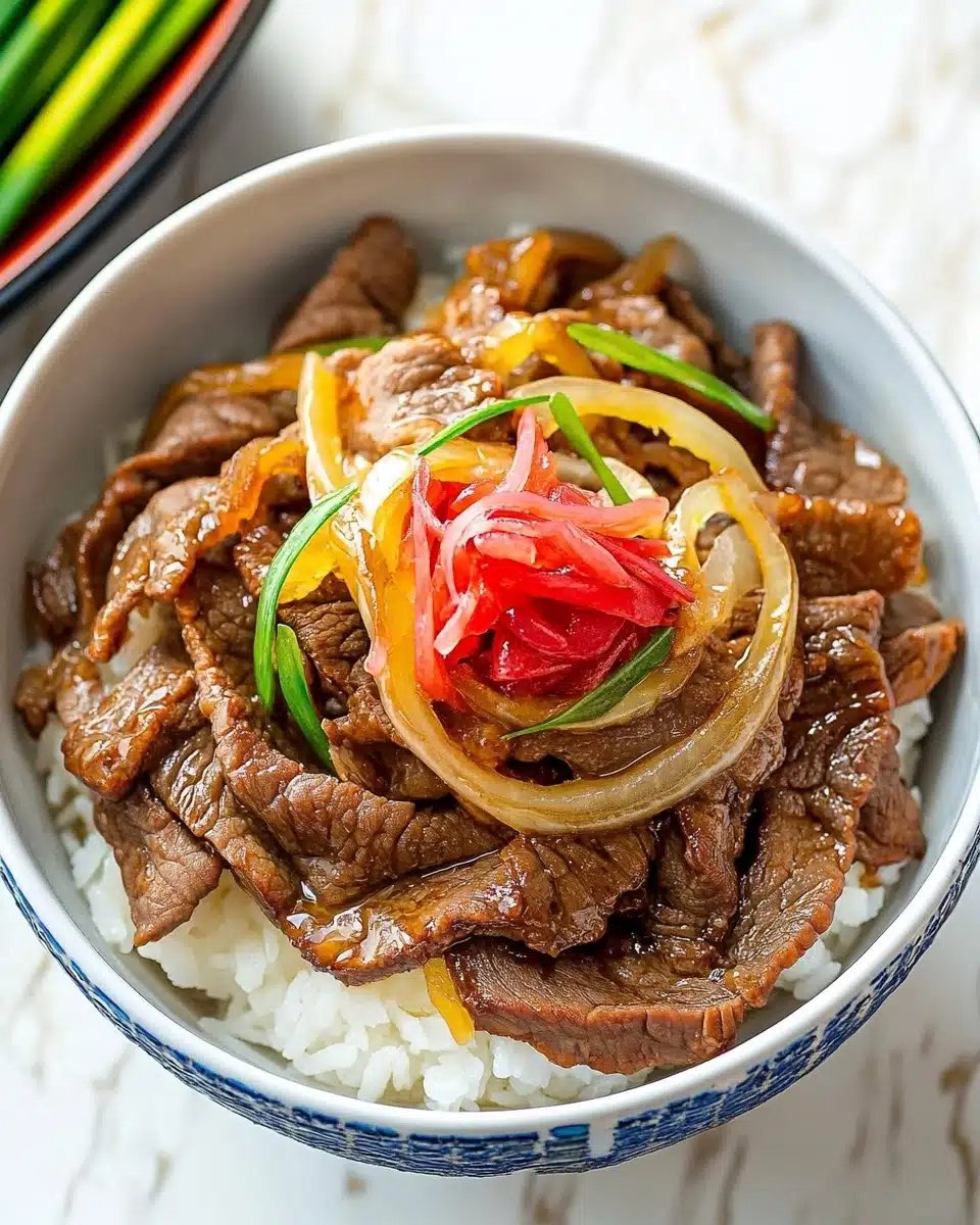 Gyudon (Japanese Beef Rice Bowl) Recipe
