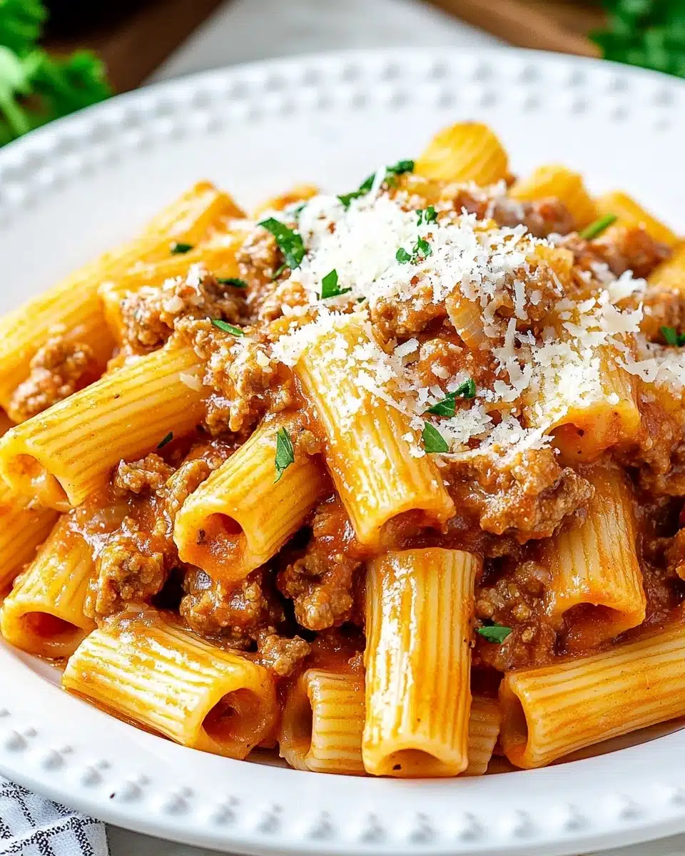 Italian Sausage Rigatoni with Spicy Cream Sauce Recipe