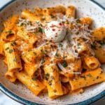 Creamy Tomato Garlic Rigatoni Pasta Recipe