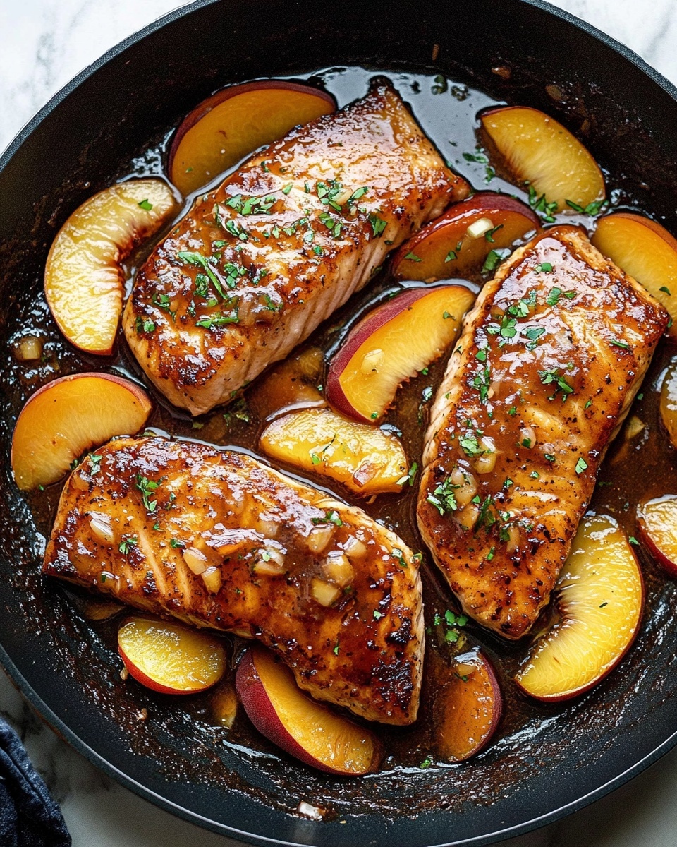 Bourbon Peach Roasted Salmon Recipe