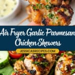Air Fryer Garlic Parmesan Chicken Skewers Recipe