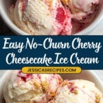 Easy No Churn Cherry Cheesecake Ice Cream Recipe