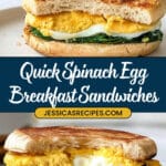 Spinach & Egg Meal Prep Breakfast Sandwiches Recipe