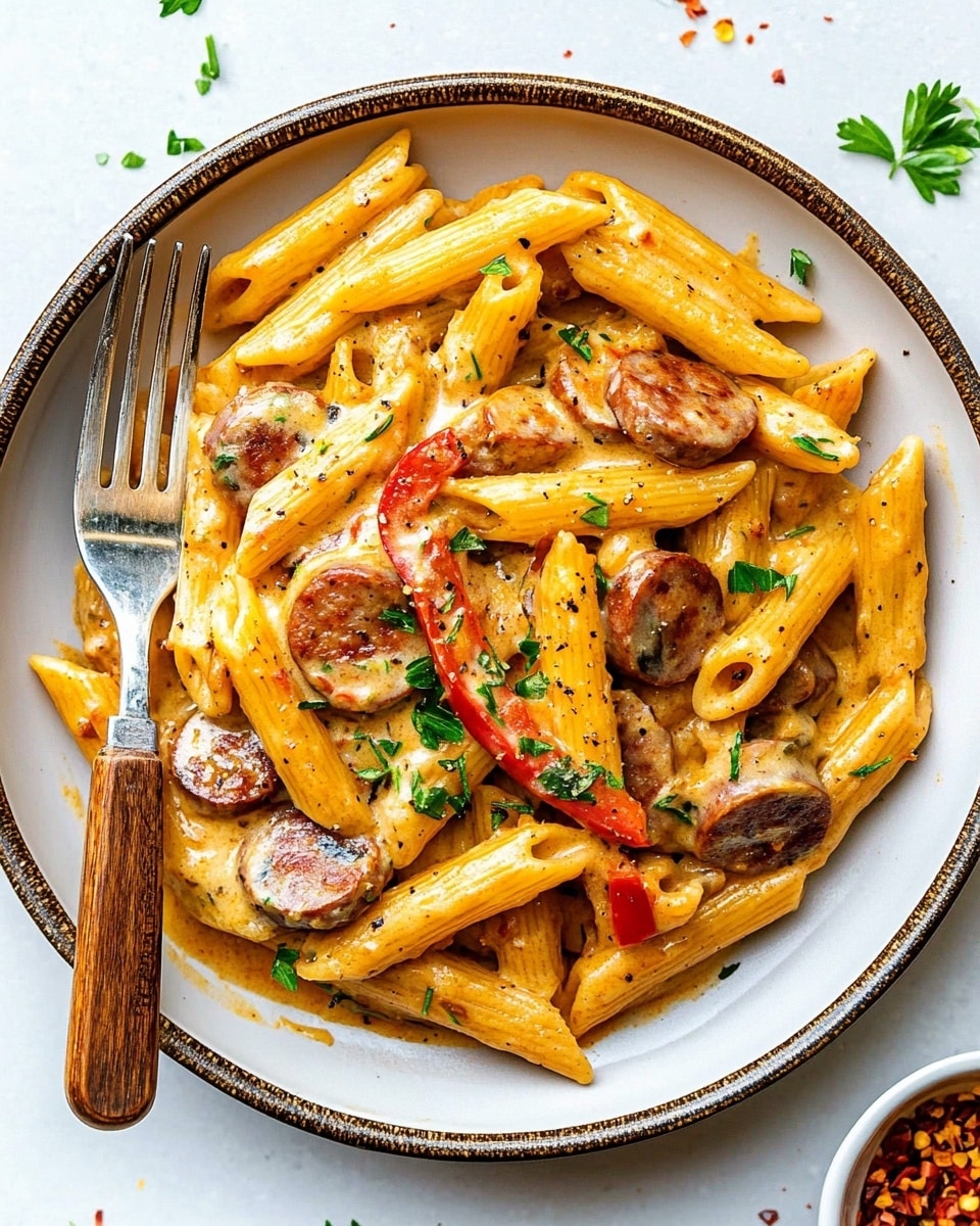 One Pot Creamy Cajun Sausage Pasta Recipe