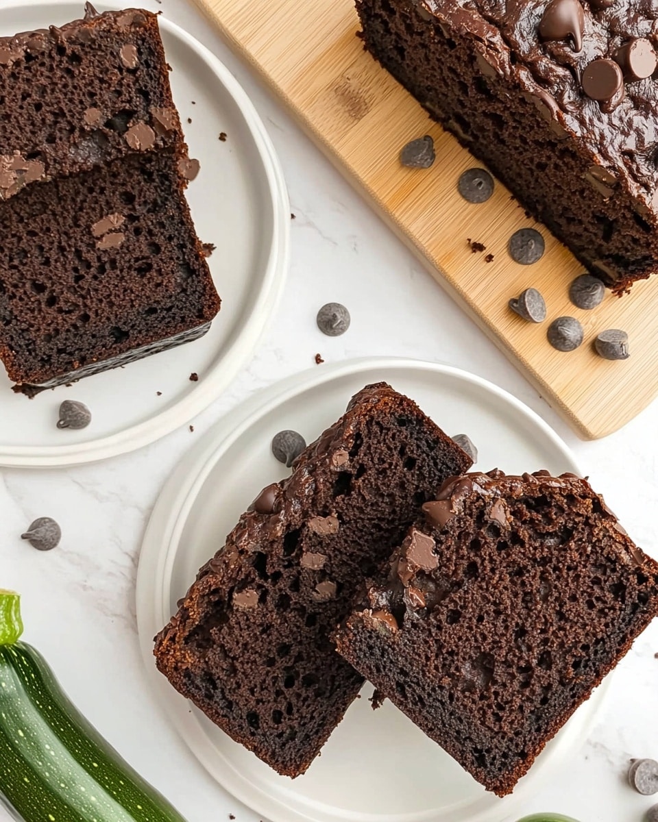 The image shows a side-by-side view of a rectangular baking pan with chocolate chip batter on the left and the baked chocolate chip cake on the right. On the left side, the batter is dark brown, glossy, and thick, filled with large, scattered milk chocolate chips on the surface. On the right side, the baked cake is rich and dark brown with a slightly cracked texture on top and melted chocolate chips visible on the surface. Both pans rest on a white marbled surface with a wire cooling rack visible beneath the pan on the right side. The image has clear lighting that emphasizes the texture of both the raw batter and the baked cake, photo taken with an iphone --ar 4:5 --v 6.1