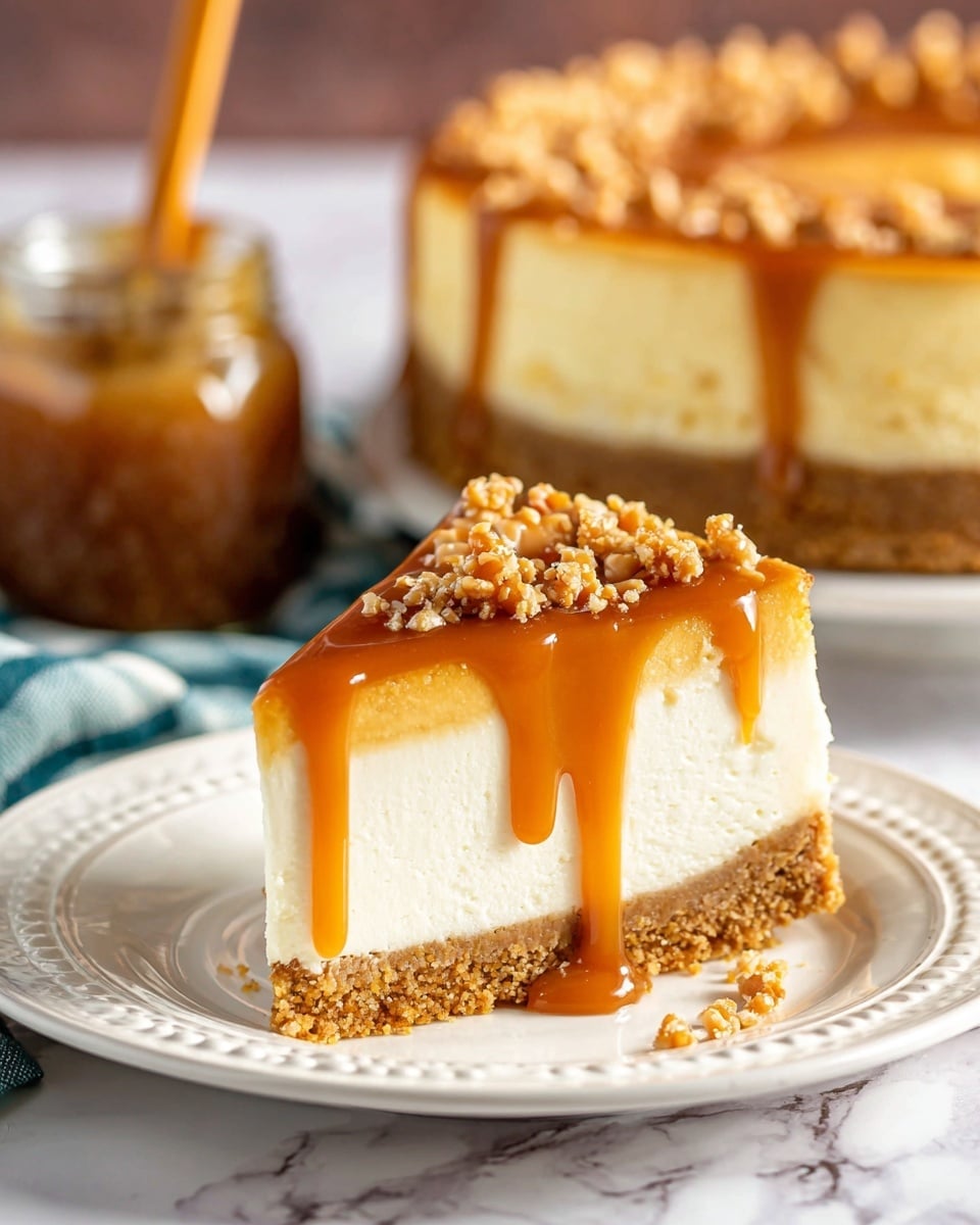 Salted Caramel Cheesecake with Toffee Bits Recipe