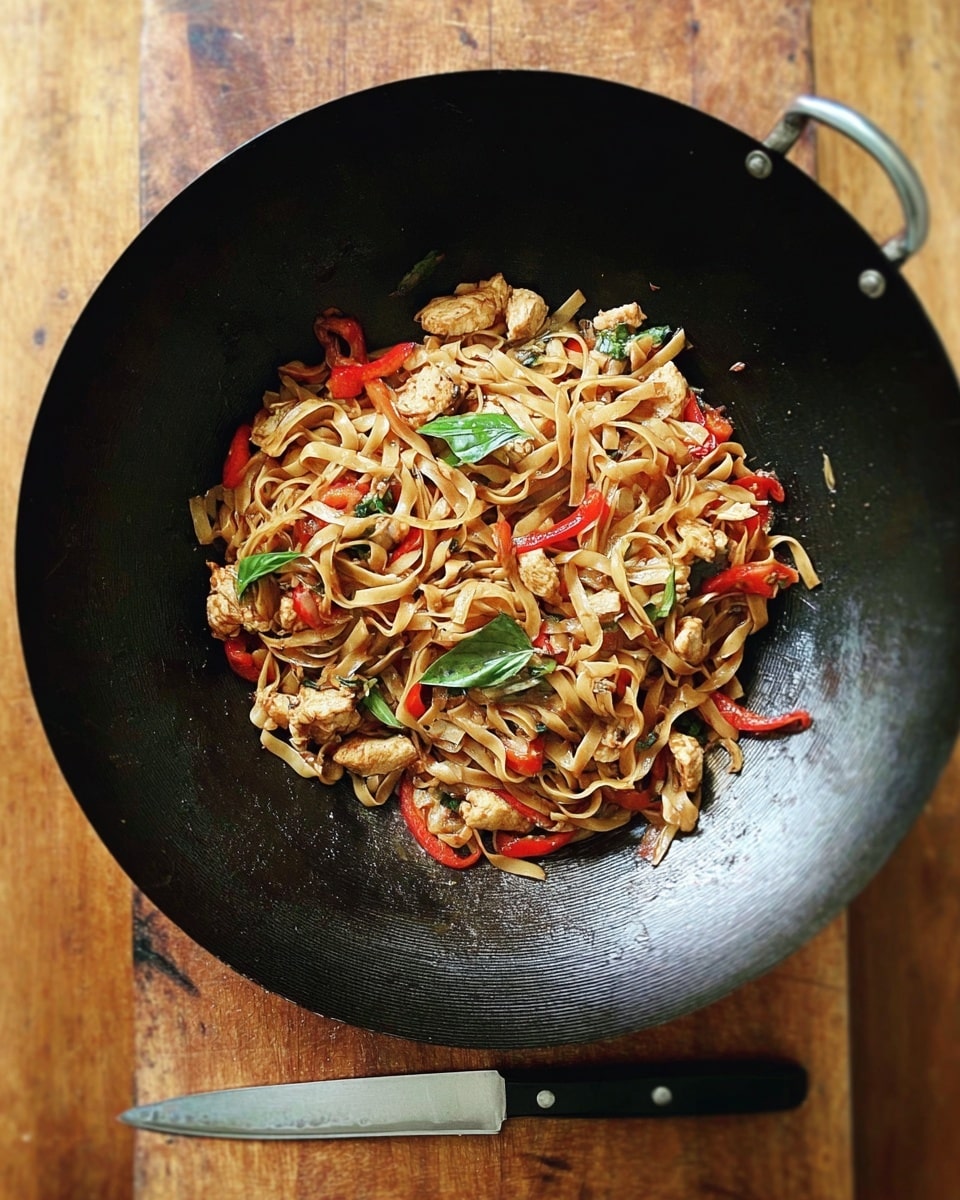 Street Style Thai Drunken Noodles Recipe - Recipe Image