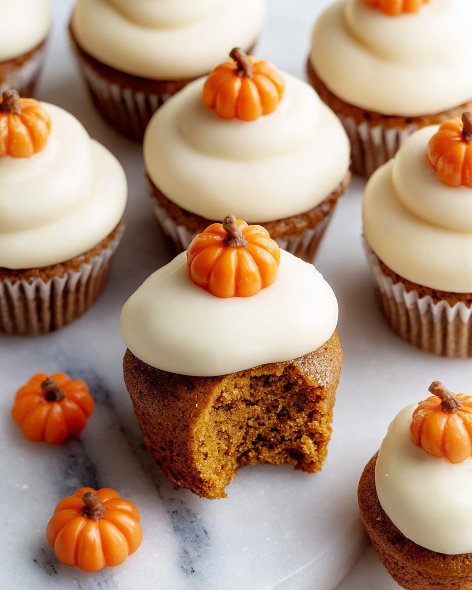 Pumpkin Cupcakes with Brown Sugar Cream Cheese Frosting Recipe - Recipe Image