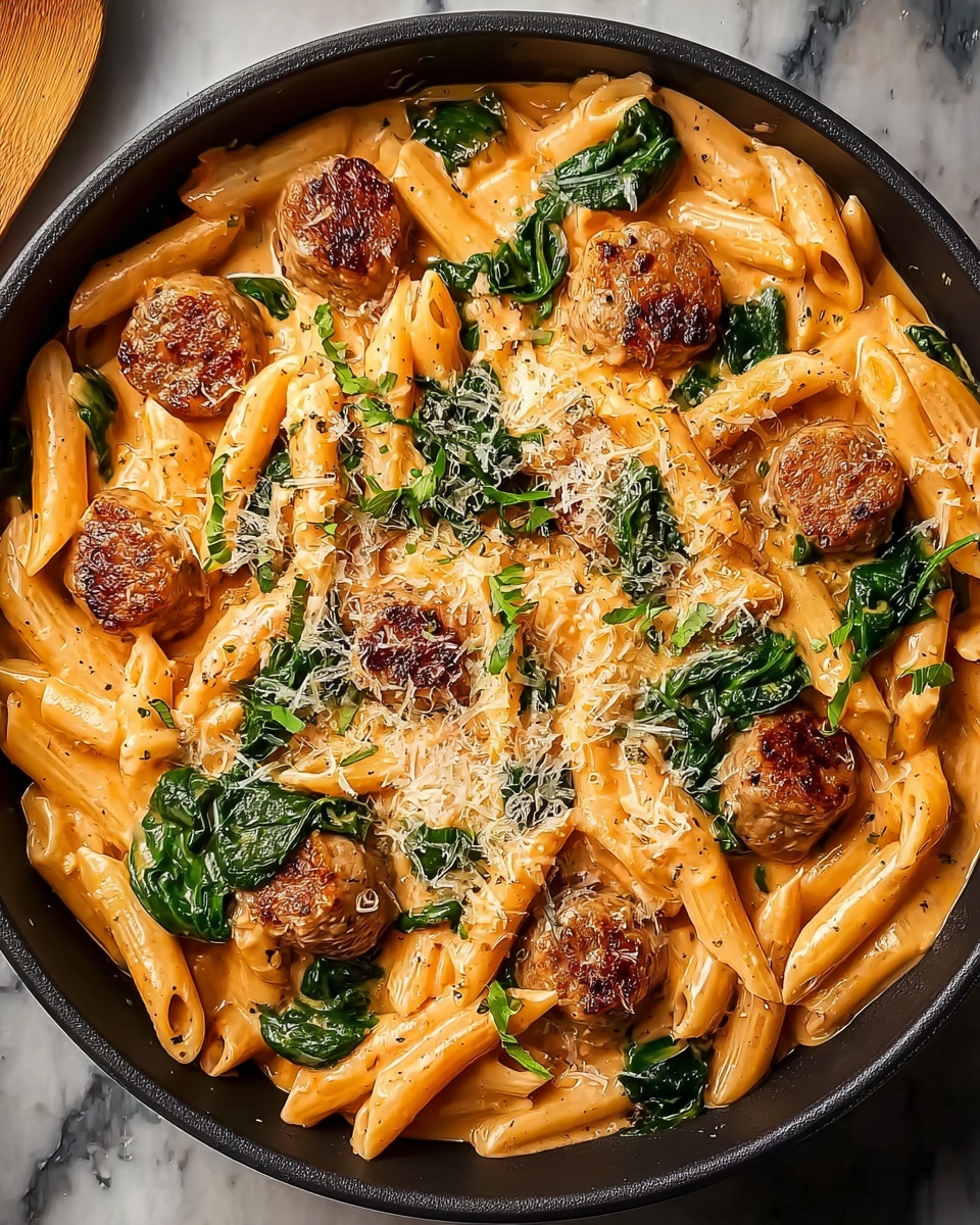 One Pot Creamy Cajun Sausage Pasta Recipe - Recipe Image