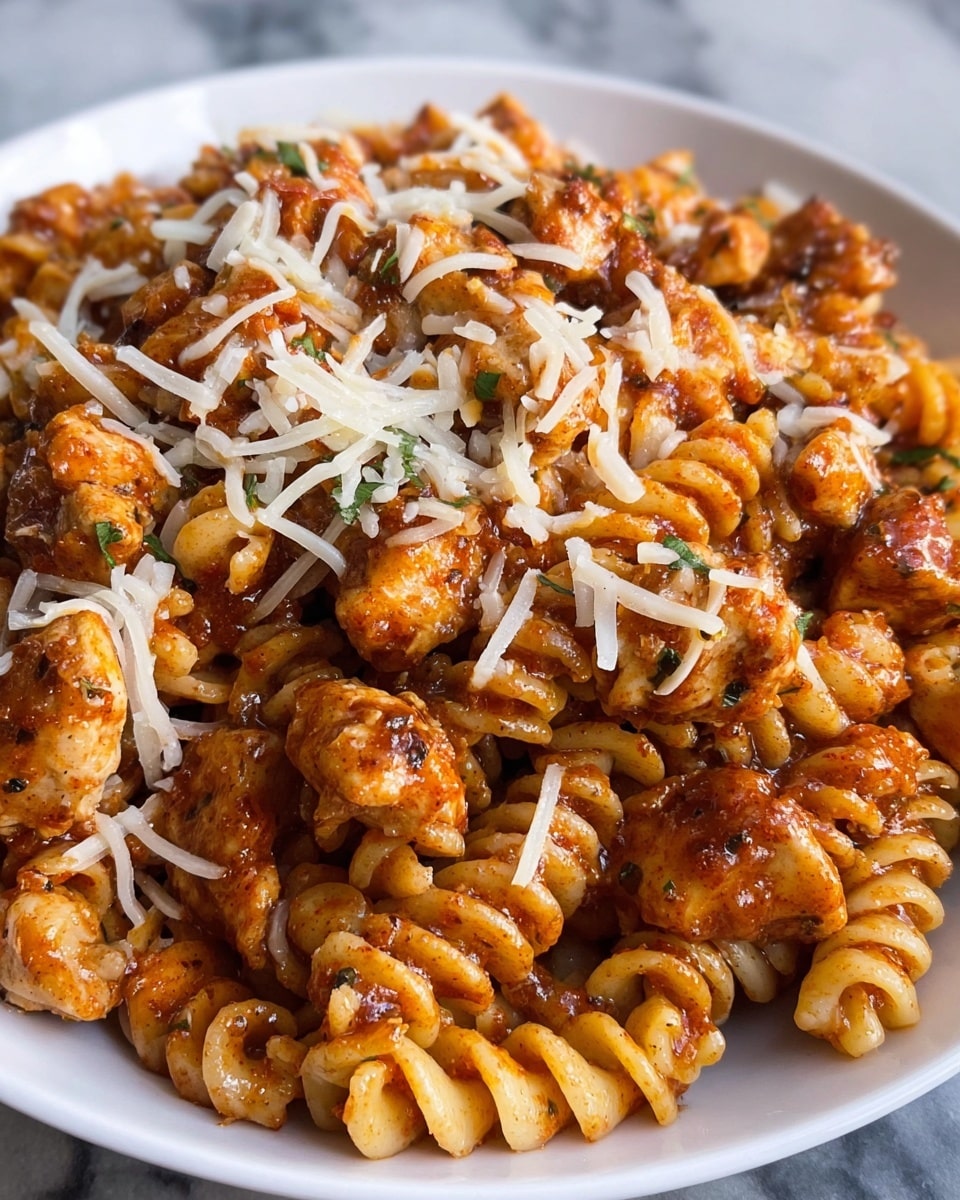 Garlic Parmesan Healthy Chicken Pasta Recipe - Recipe Image