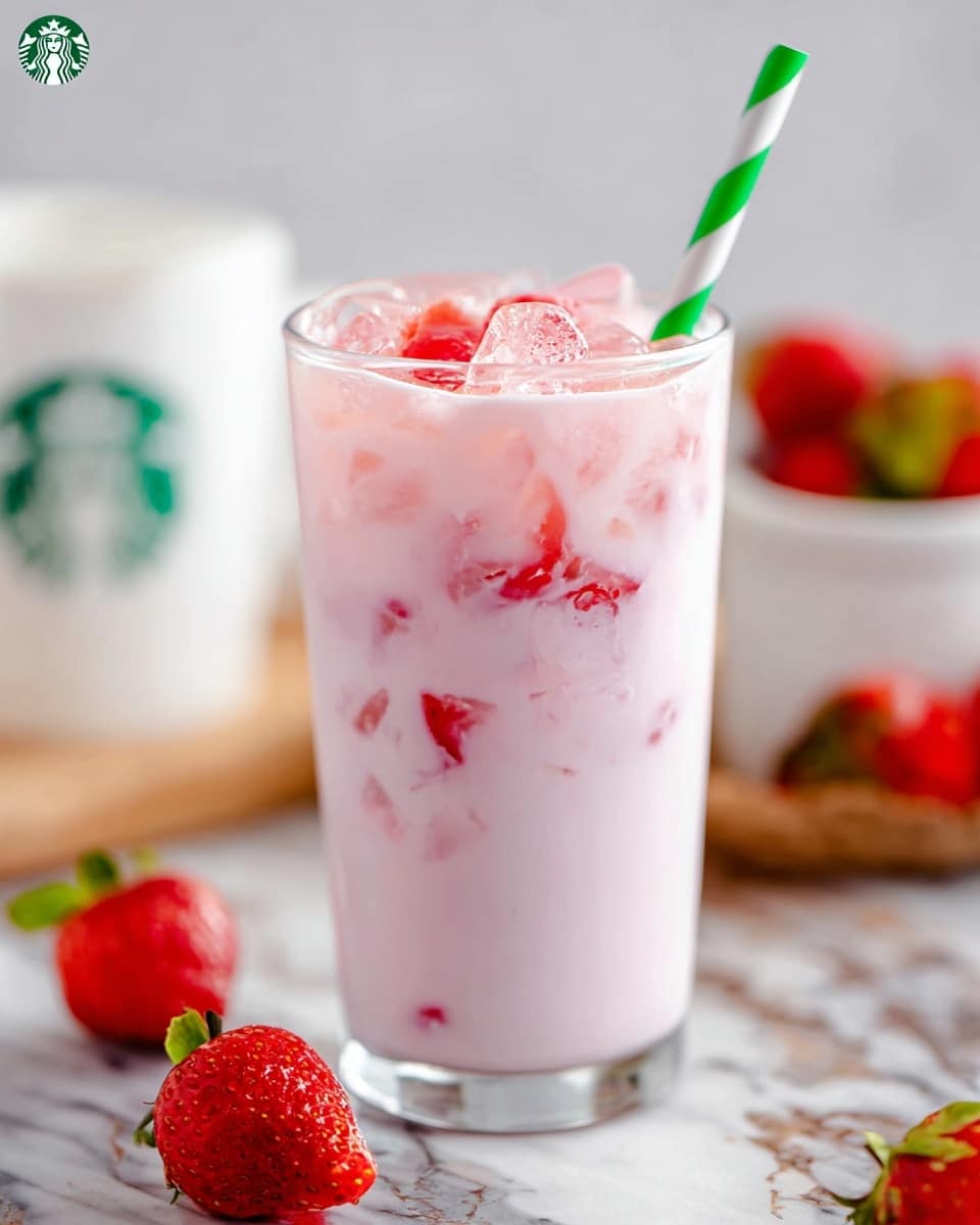 Starbucks Pink Drink with White Cranberry and Coconut Milk Recipe - Recipe Image