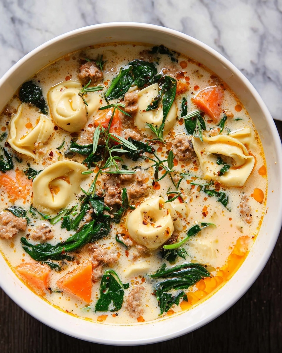 Creamy Sausage Tortellini Soup Recipe - Recipe Image