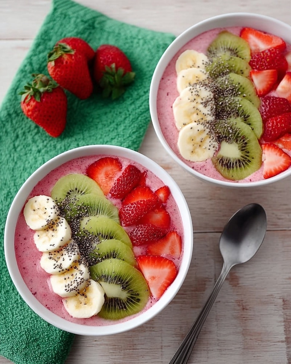 Frozen Strawberry Banana Chia Smoothie Bowl Recipe