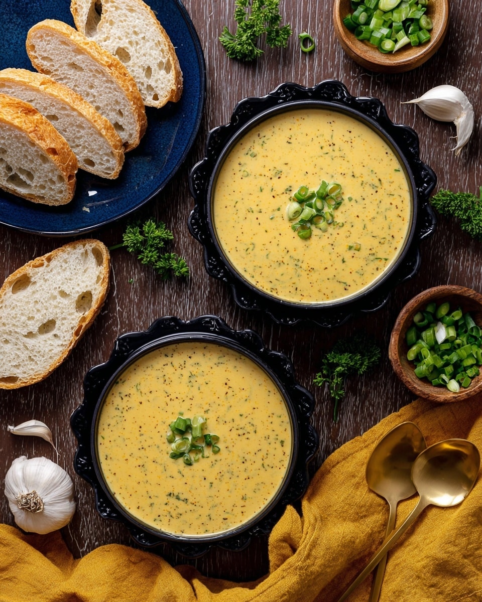 Hearty Cheddar Garlic Herb Potato Soup Recipe - Recipe Image