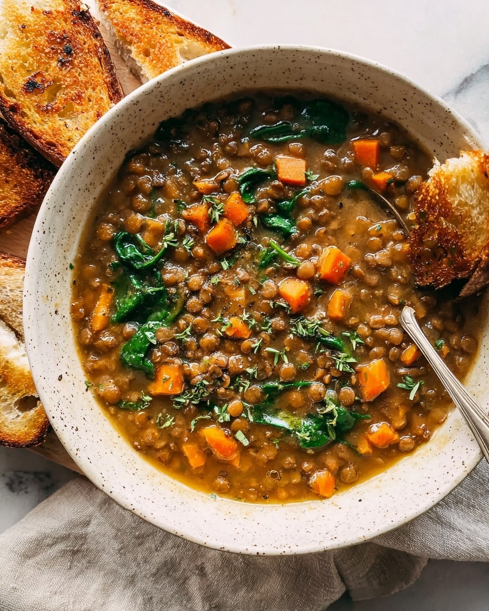 Creamy Lentil Soup with Lemon and Kale Recipe - Recipe Image