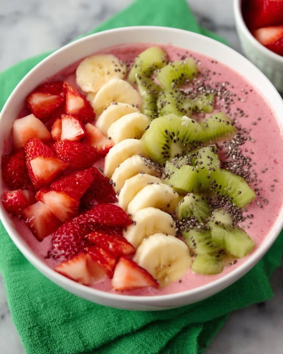 Frozen Strawberry Banana Chia Smoothie Bowl Recipe - Recipe Image