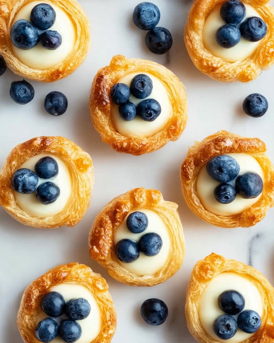 Blueberry Pastry Rings with Vanilla Cream Recipe