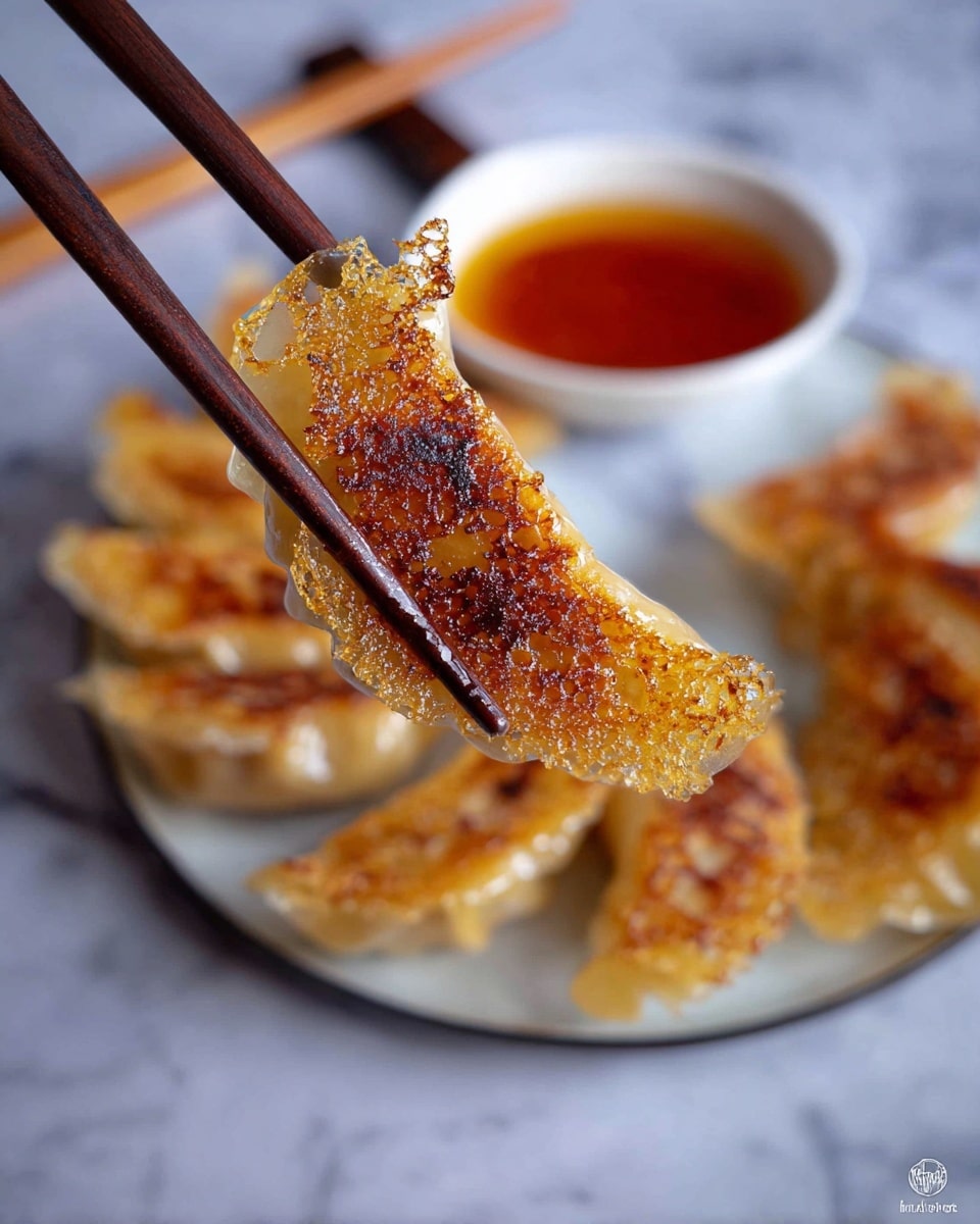 Chicken Potstickers with Crispy Skirt Recipe - Recipe Image
