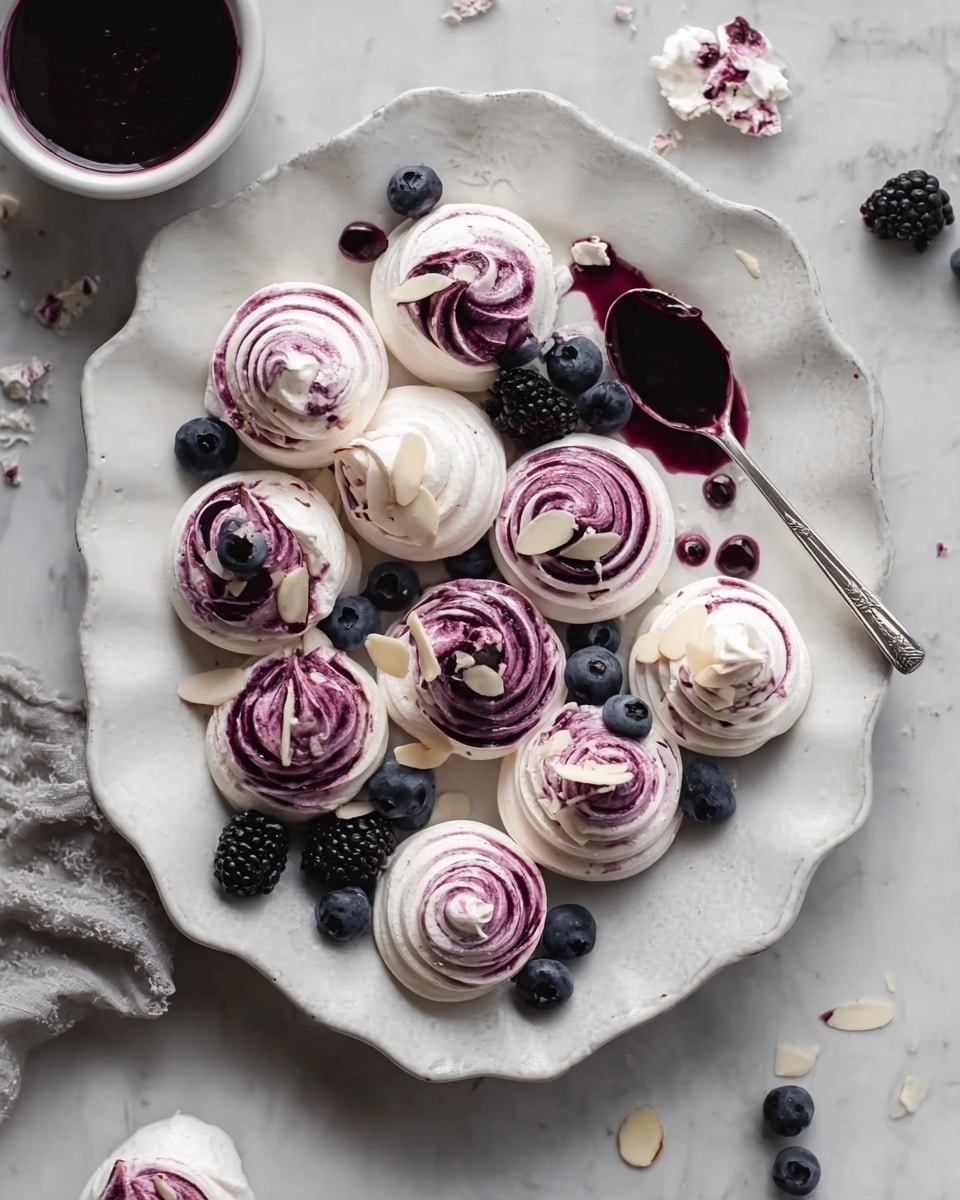 Blueberry Swirl Meringue Cookies Recipe