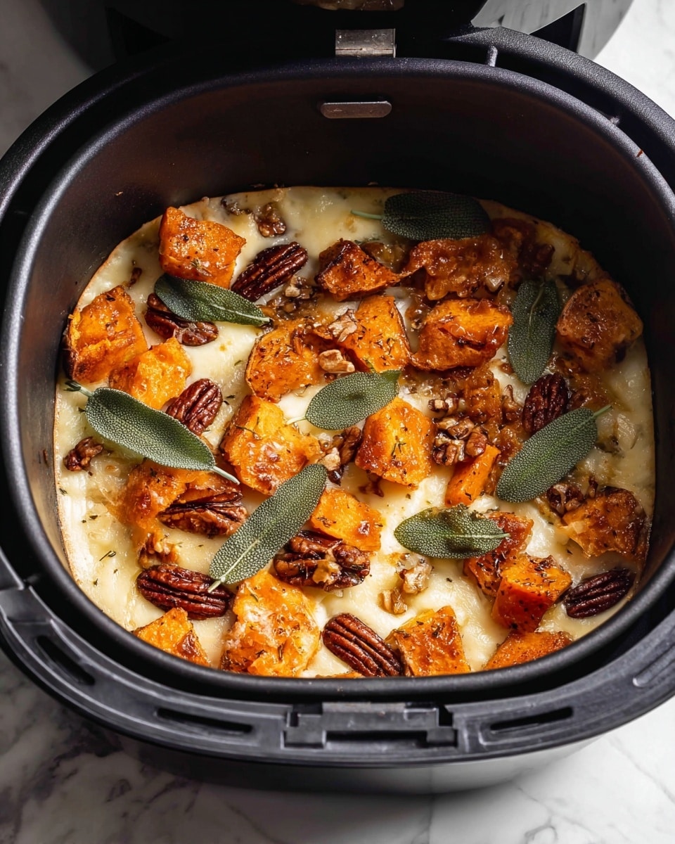 Pumpkin Gnocchi Bake with Blue Cheese, Pecans, and Crispy Sage Recipe - Recipe Image