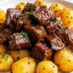 Garlic Butter Steak Bites and Potatoes (Tender & Crispy!) Recipe