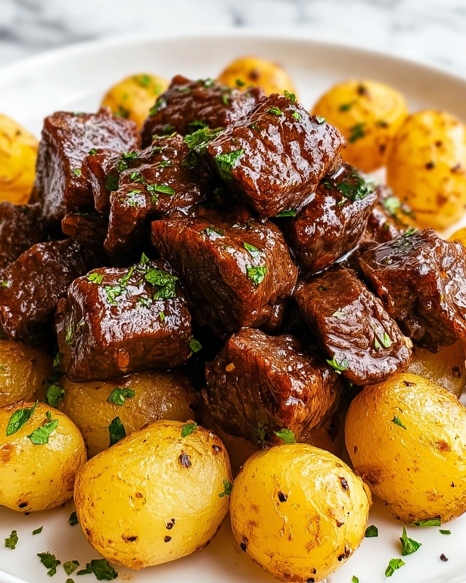 Garlic Butter Steak Bites and Potatoes (Tender & Crispy!) Recipe