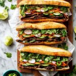 Vietnamese Banh Mi Sandwich with Marinated Pork and Pickled Vegetables Recipe