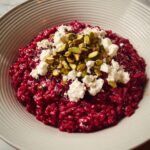 Beet Farro Risotto with Goat Cheese and Pistachios Recipe
