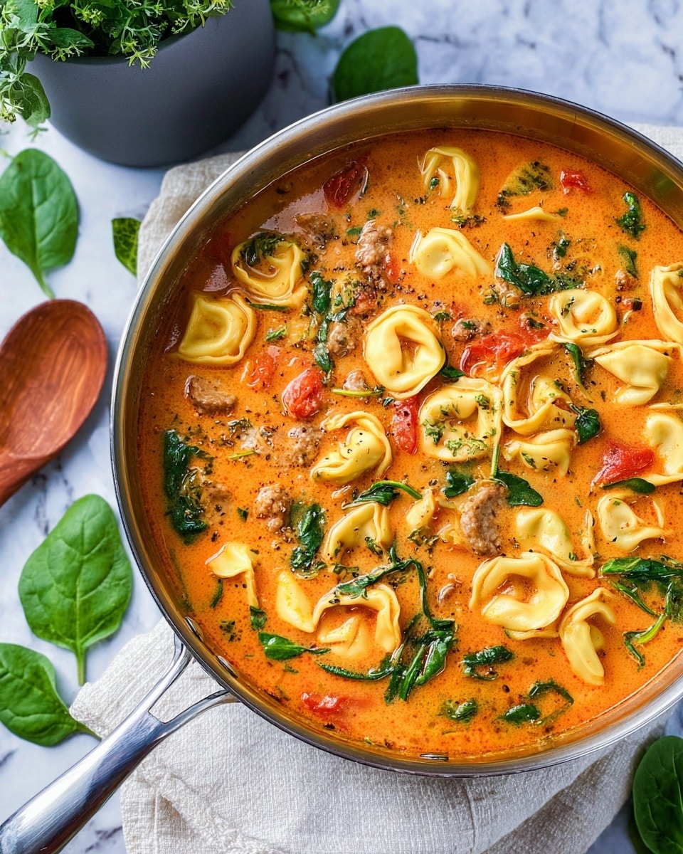 Easy Sausage Spinach Tortellini Soup Recipe