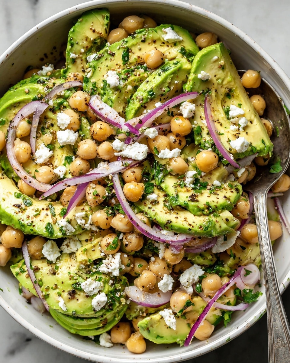 Chickpea Feta Avocado Salad Recipe - Recipe Image
