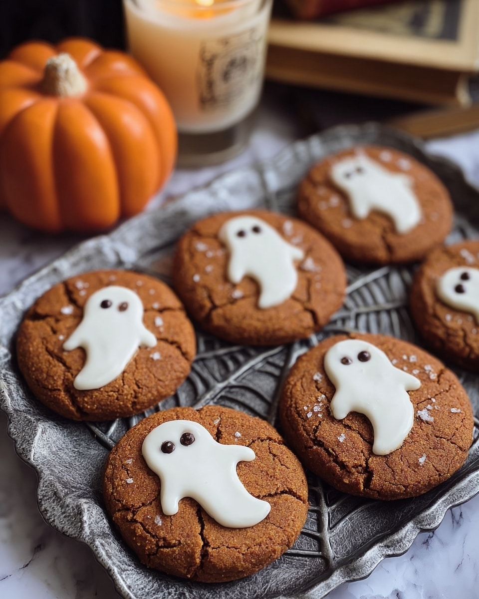 Spooky Ghost Brown Butter Pumpkin Cookies Recipe - Recipe Image