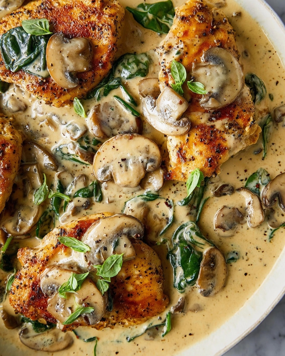 Creamy Mushroom Chicken with Sun-Dried Tomatoes and Olives Recipe
