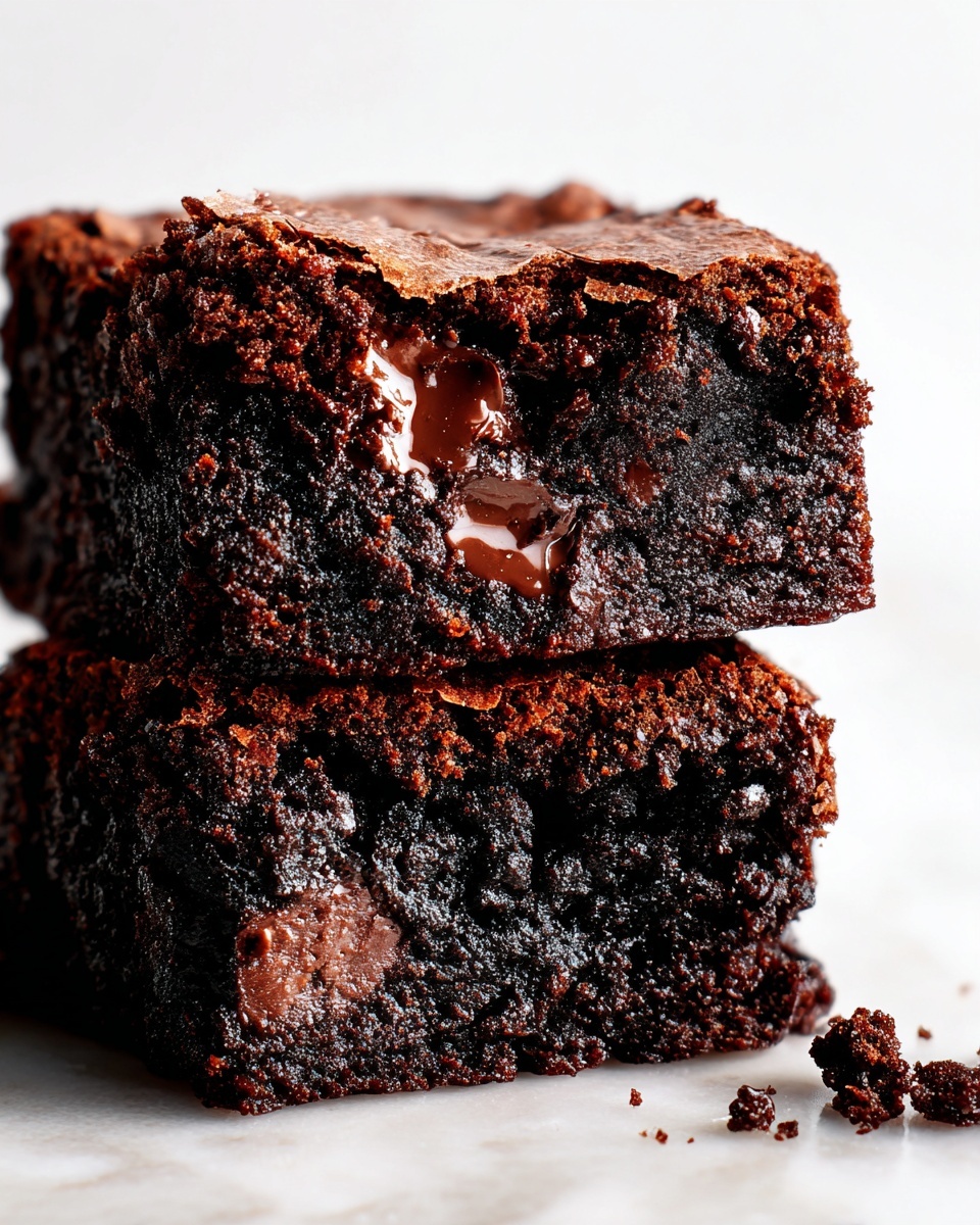 The image shows nine square brownie pieces arranged close to each other on a white marbled surface, each with a dark brown, shiny, and slightly cracked top layer. Embedded inside the brownies are scattered milk chocolate chunks that sit slightly raised above the surface, adding rich brown color spots that contrast with the darker brownie base. The brownies have a dense and moist texture visible around the edges with some slight roughness and small cracks on top, showing they are soft inside. The lighting highlights the glossy texture of the chocolate chunks and the slightly crinkled surface of the brownies, capturing their rich chocolate appearance. photo taken with an iphone --ar 4:5 --v 7