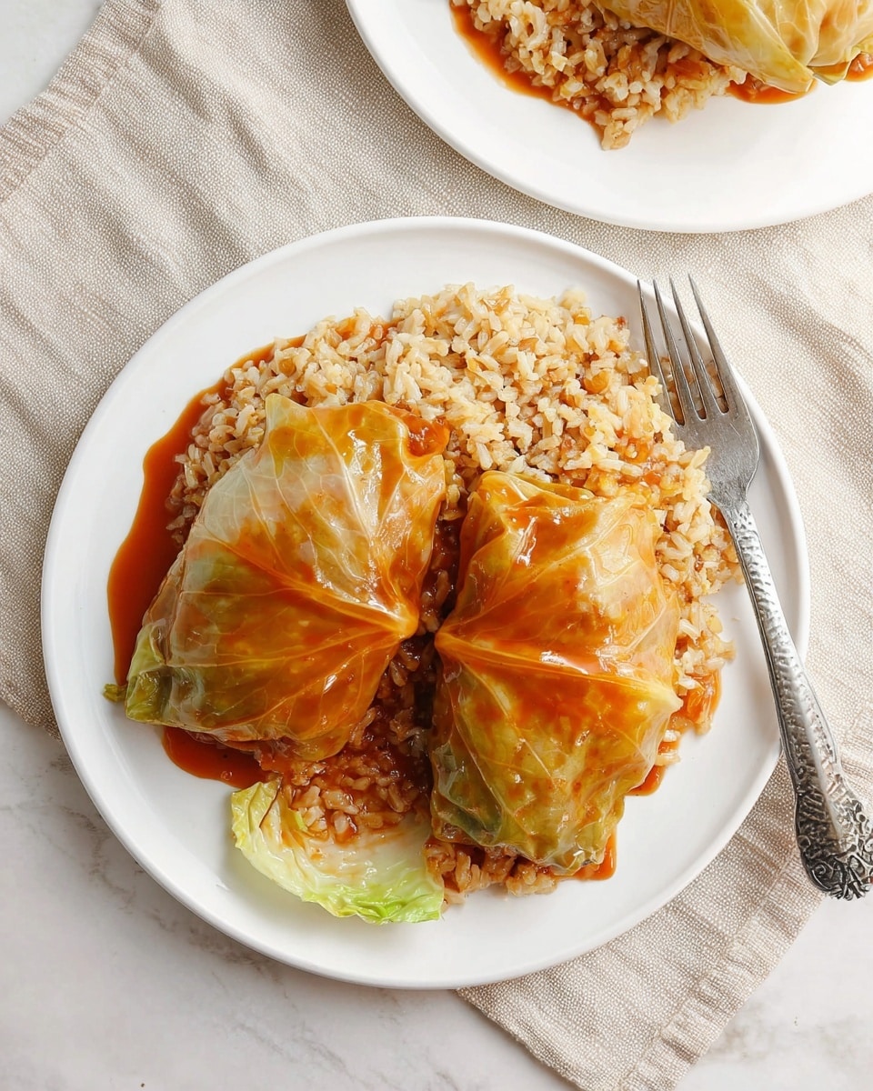Lentil Bolognese Stuffed Cabbage Rolls Recipe - Recipe Image