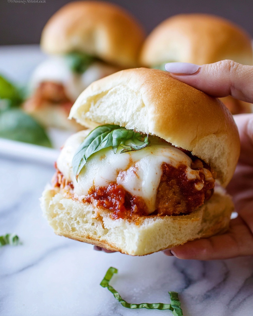 Chicken Parmesan Meatball Sliders Recipe - Recipe Image