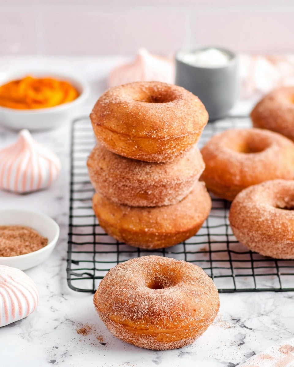 Chewy Cinnamon Sugar Pumpkin Bagels Recipe - Recipe Image