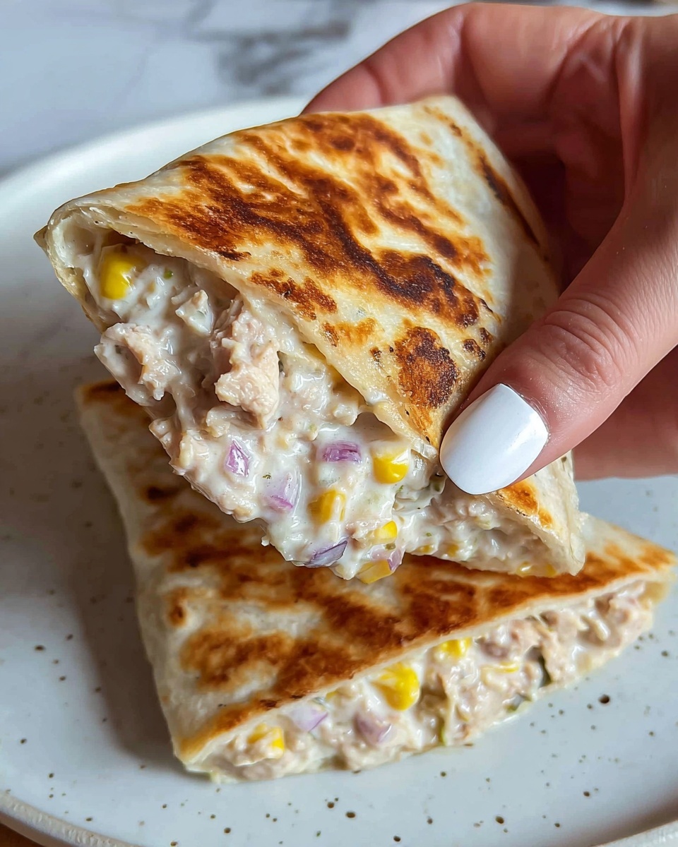 Healthy Tuna Melt Wrap Recipe: Quick and Nutritious 10-Minute Lunch Recipe - Recipe Image