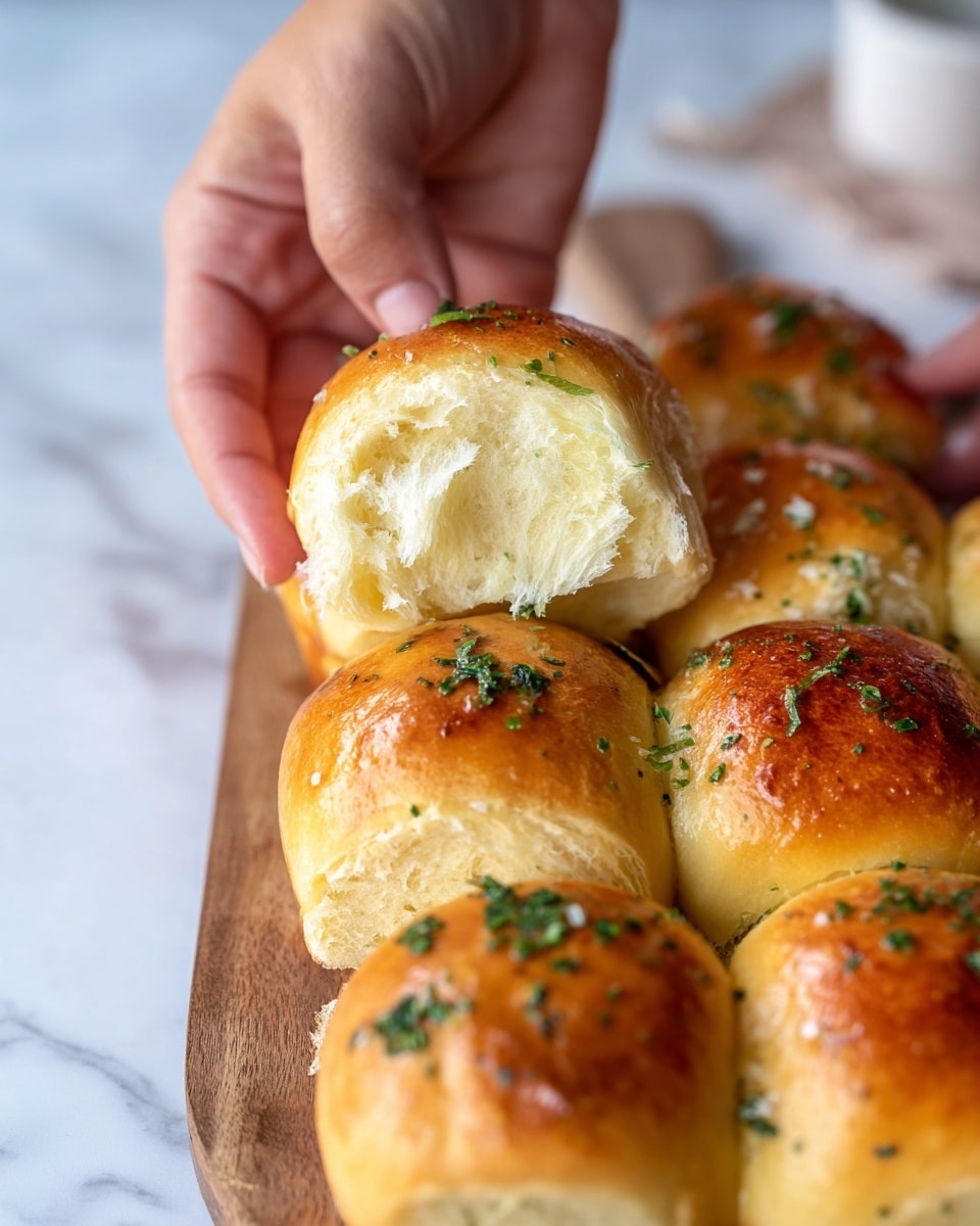 Easy Garlic Butter Dinner Rolls Recipe - Recipe Image