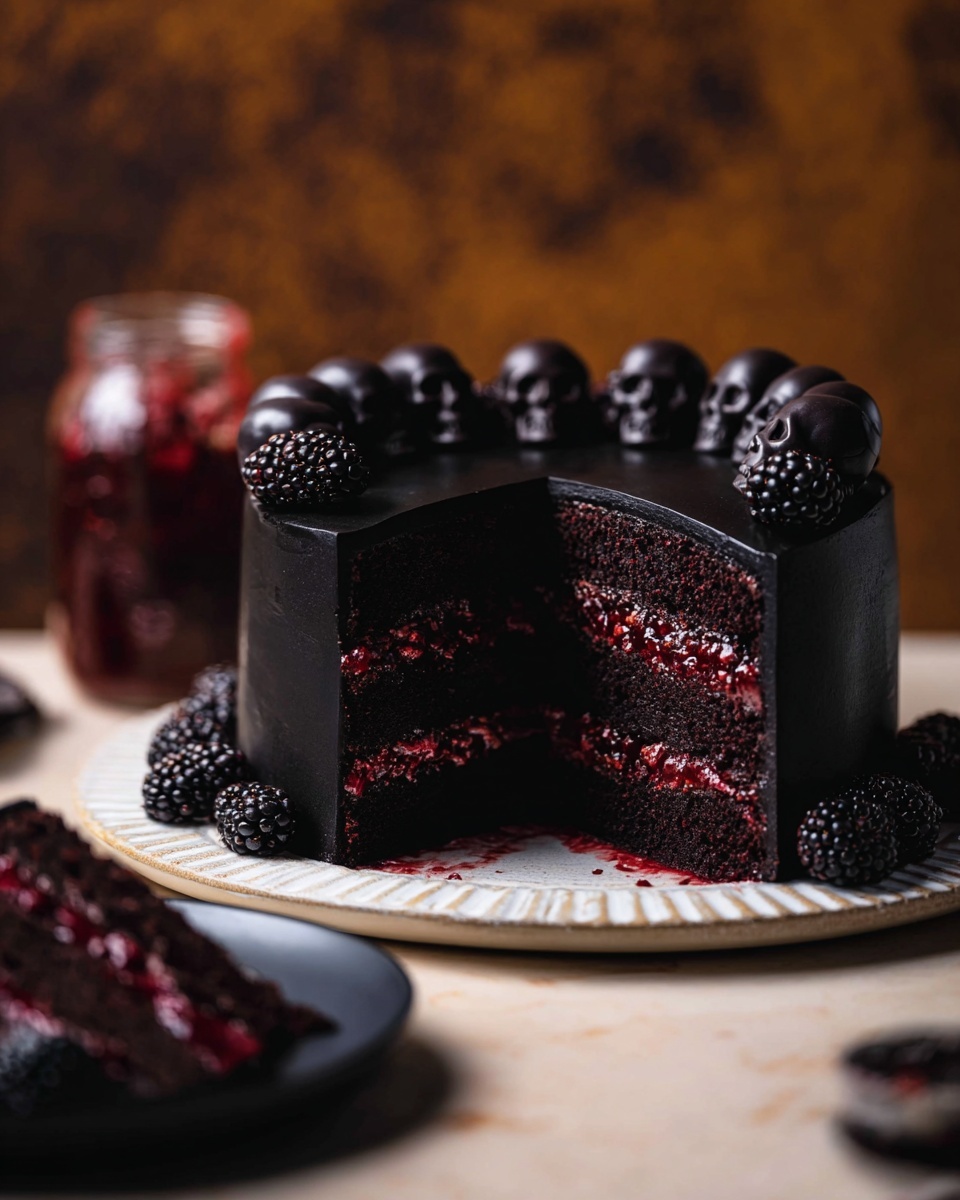 Spooky Black Velvet Halloween Cake Recipe