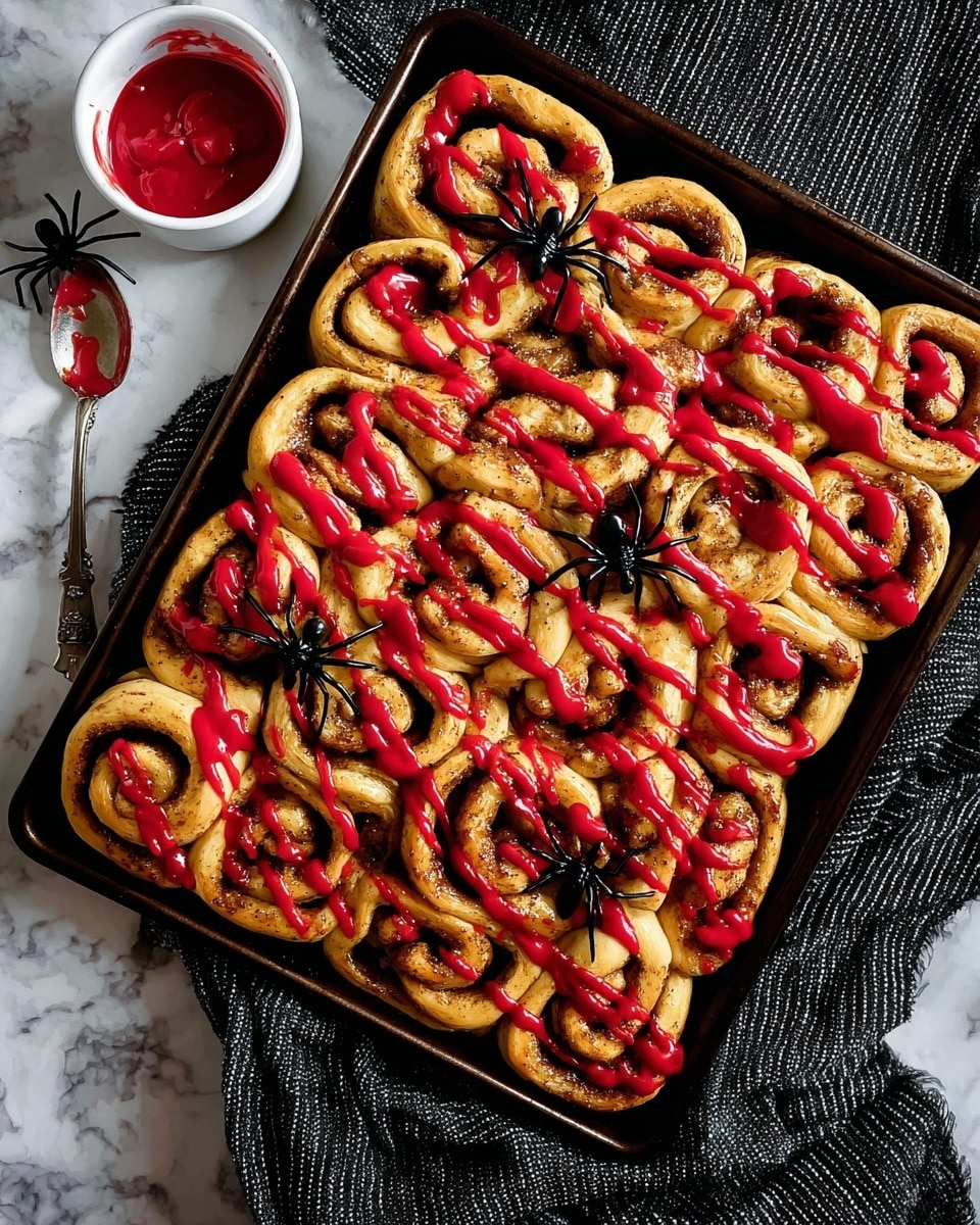 Halloween Breakfast - Bloody Guts Cinnamon Rolls + Video Recipe - Recipe Image