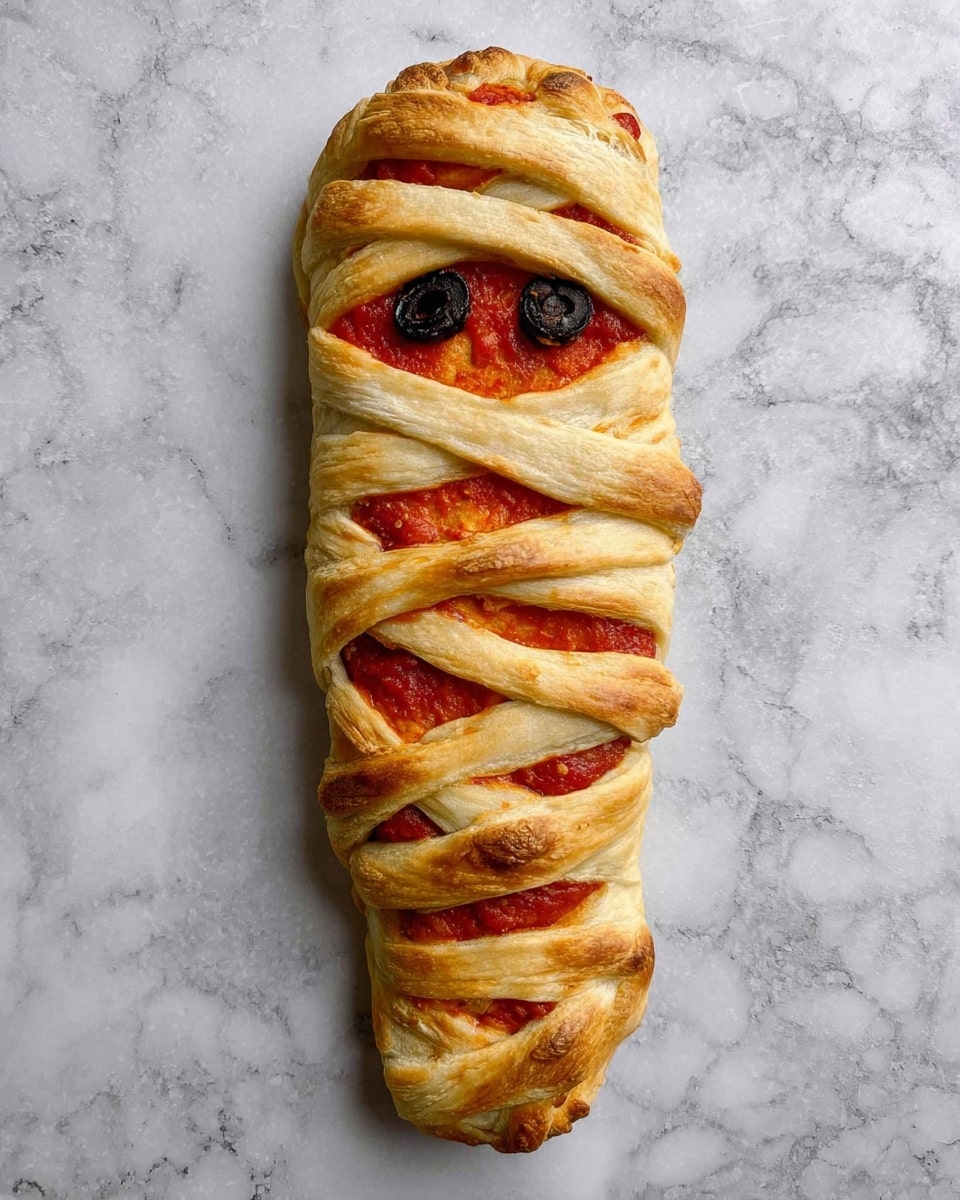 Halloween Mummy Pizza Recipe - Recipe Image
