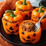 Jack-O'-Lantern Stuffed Peppers Recipe