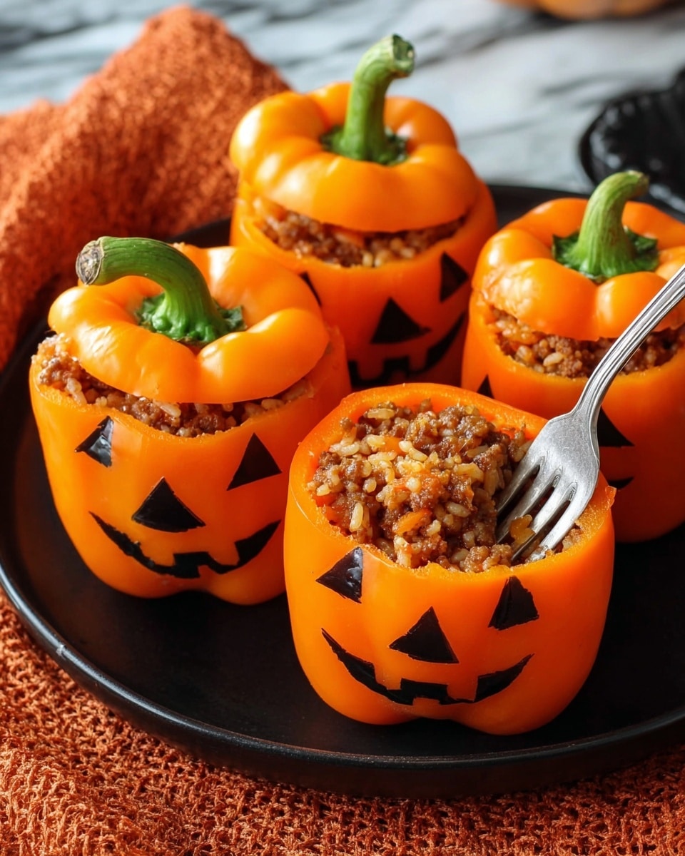 Jack-O'-Lantern Stuffed Peppers Recipe