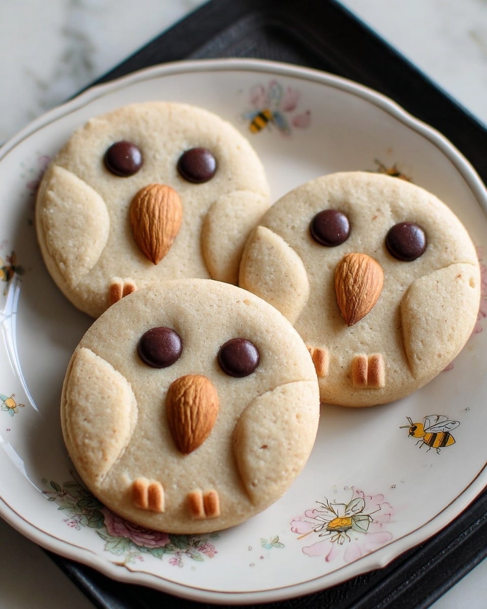 Owl Cookies with Almond Beaks and M&M Eyes Recipe
