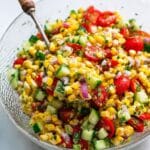 Fresh Corn Salad with Lime Dressing and Cotija Cheese Recipe