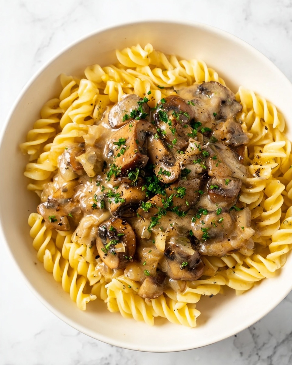 Creamy Mushroom Stroganoff with Egg Noodles Recipe