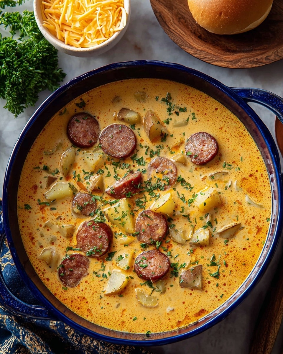 Cajun Potato Soup with Sausage and Cheddar Recipe